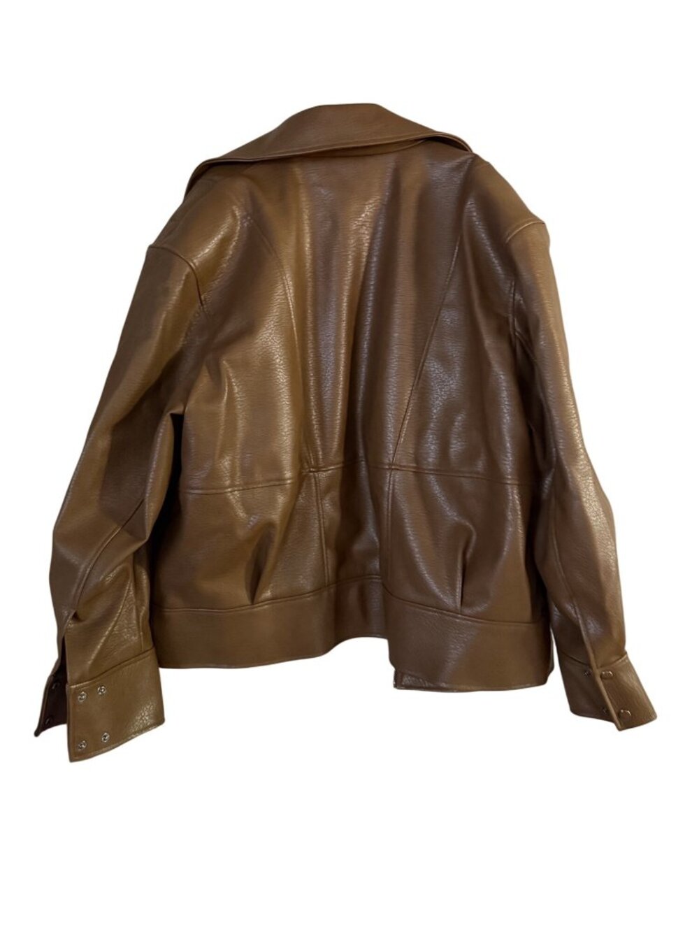 Ashley Graham Light Brown Faux Leather Moto Jacket 2X With Tags - Picture 5 of 6